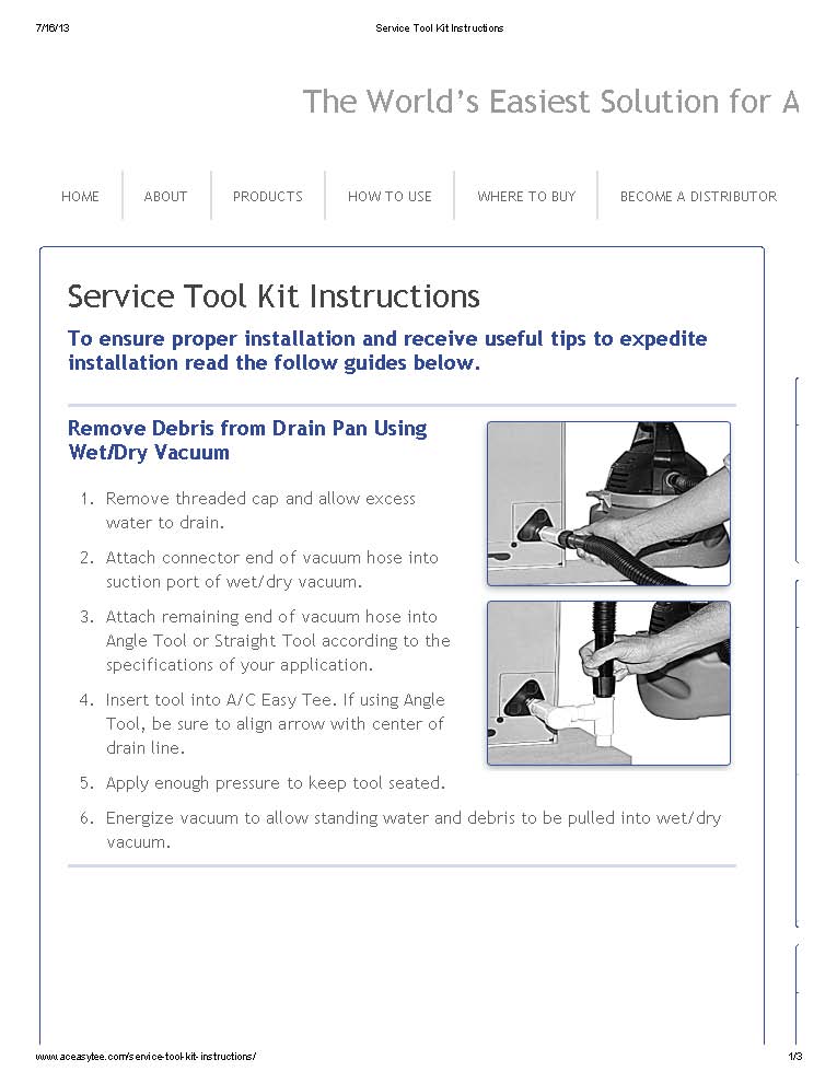 A/C Drain Line Easy Tee Service Kit & PVC Service Fitting